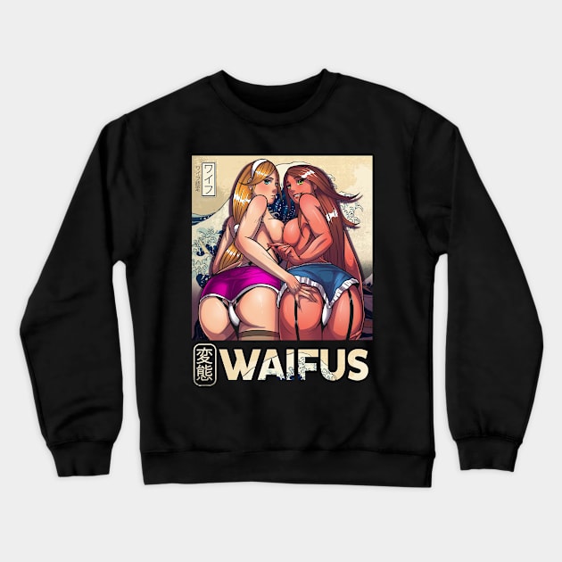 Waifus Crewneck Sweatshirt by Meca-artwork